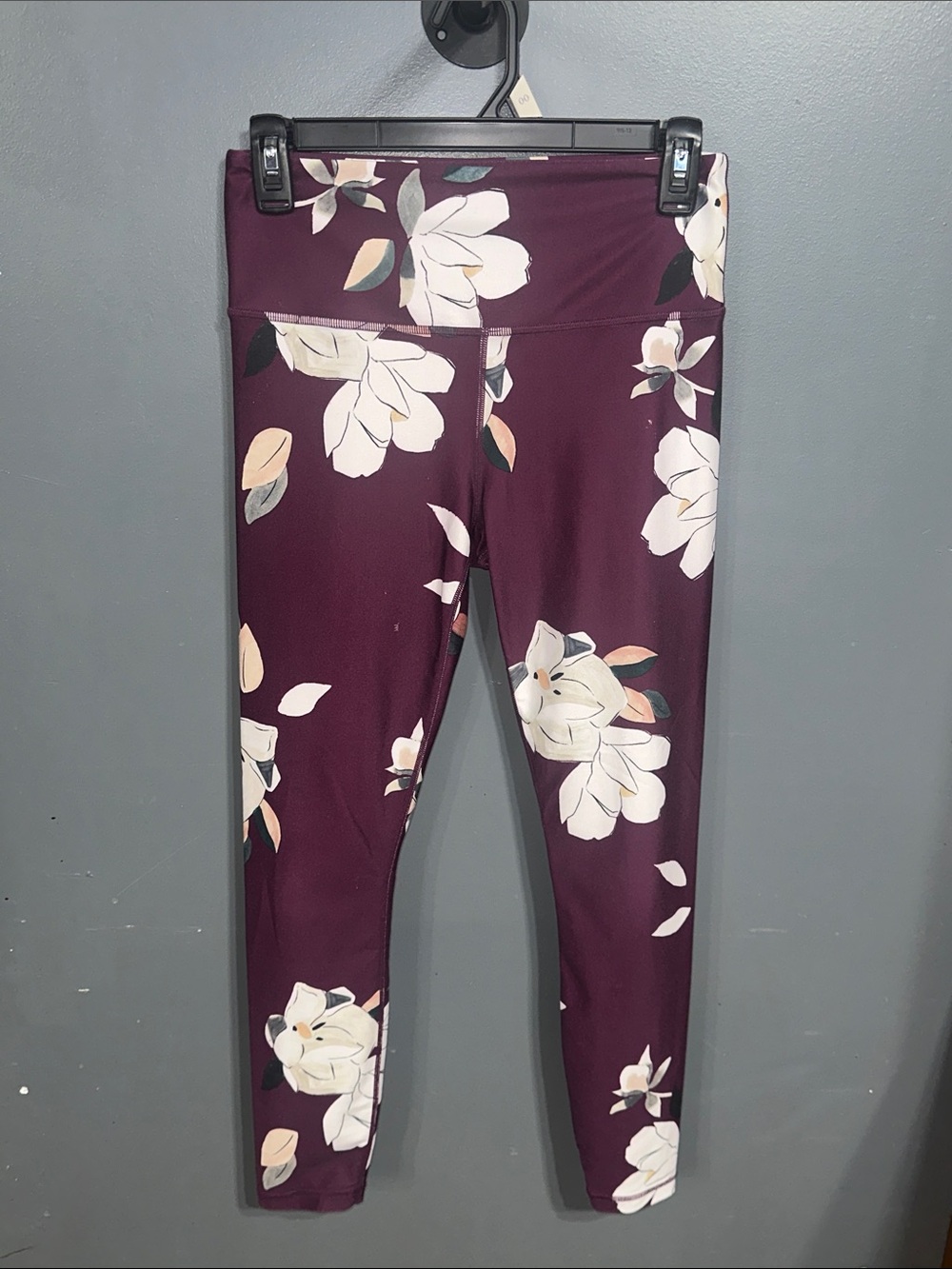 Athleta Maroon Floral High-Waist Leggings